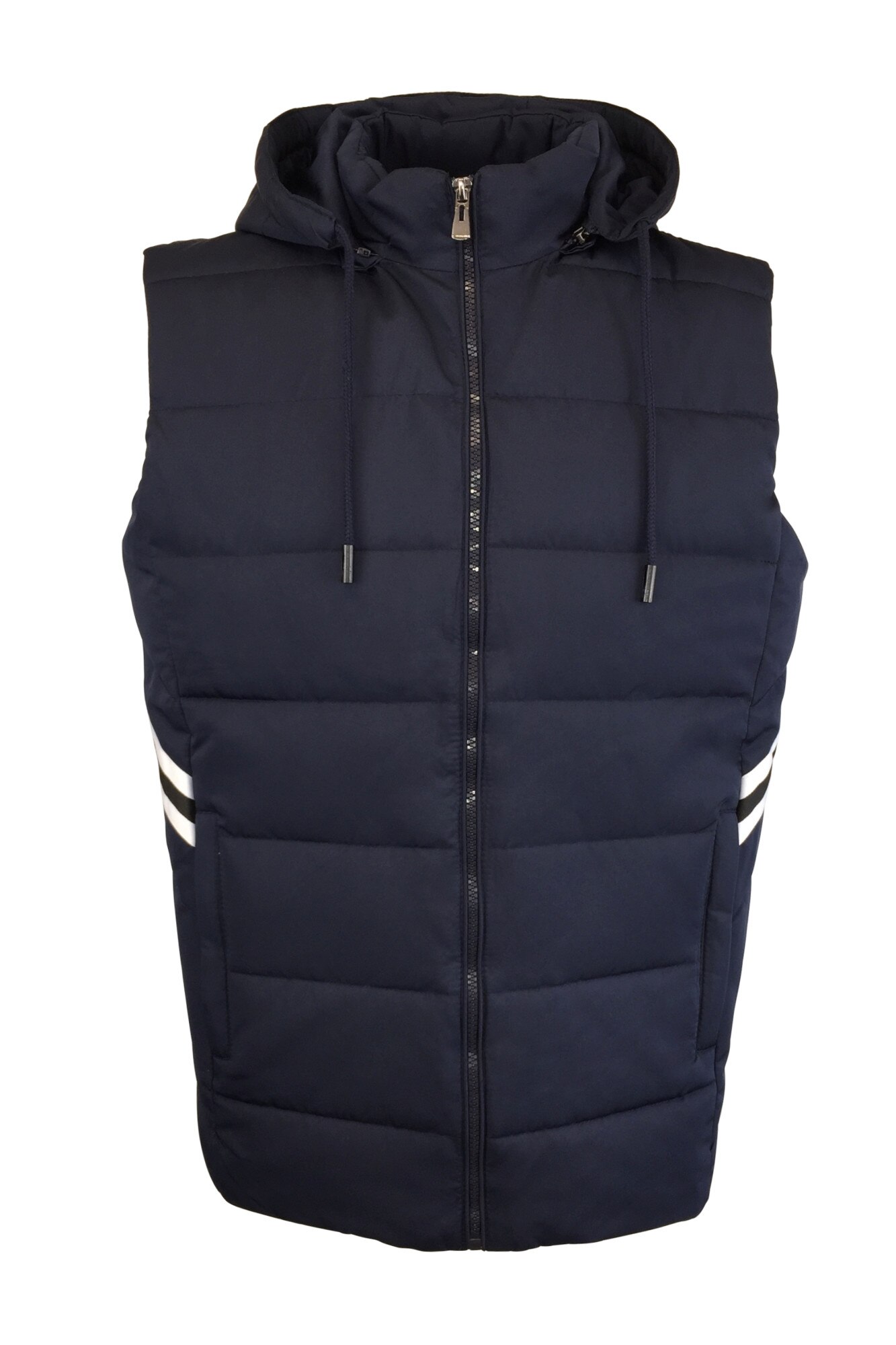 Vesta matlasata barbati, UNIVERS FASHION, albastru, gluga detasabila, marime S