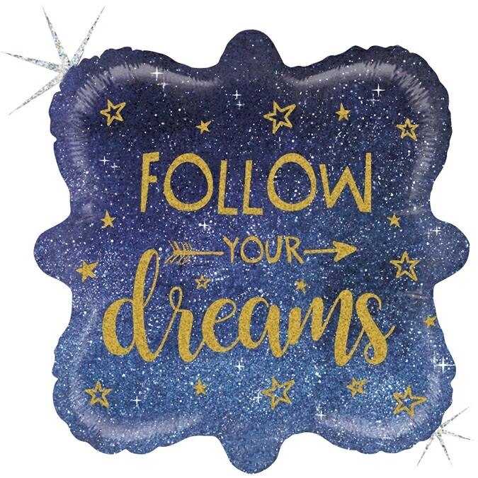 Balon Folie Follow Your Dreams, Multicolor, 46 cm