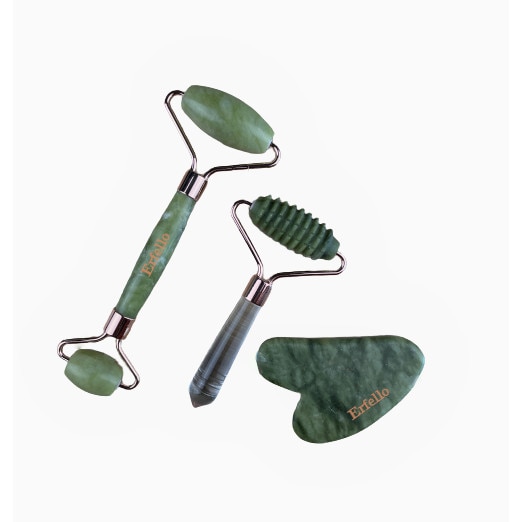 Rola Jad 3in1 By Erfello , ERFELLO pentru masaj facial si corporal ,Anti rid - Jade Roller