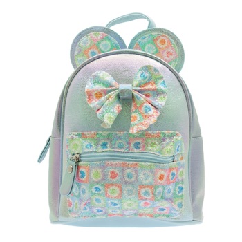 Rucsac pentru copii, din piele ecologica, Bleu cu sclipici, model cu urechi - RUC210 Rucsac pentru copii, din piele ecologica, Bleu cu sclipici, model cu urechi - RUC210