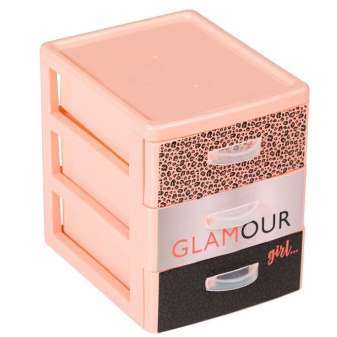 Organizator birou Glamour Girl cu 3 sertare pentru accesorii de birotica