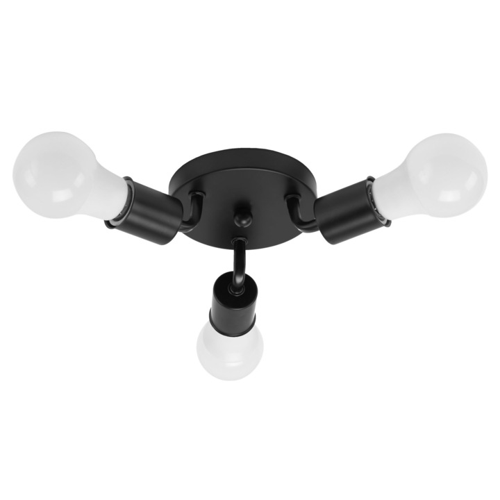 Лампа Rea Toolight APP701-3C, 3 рамена, Черна