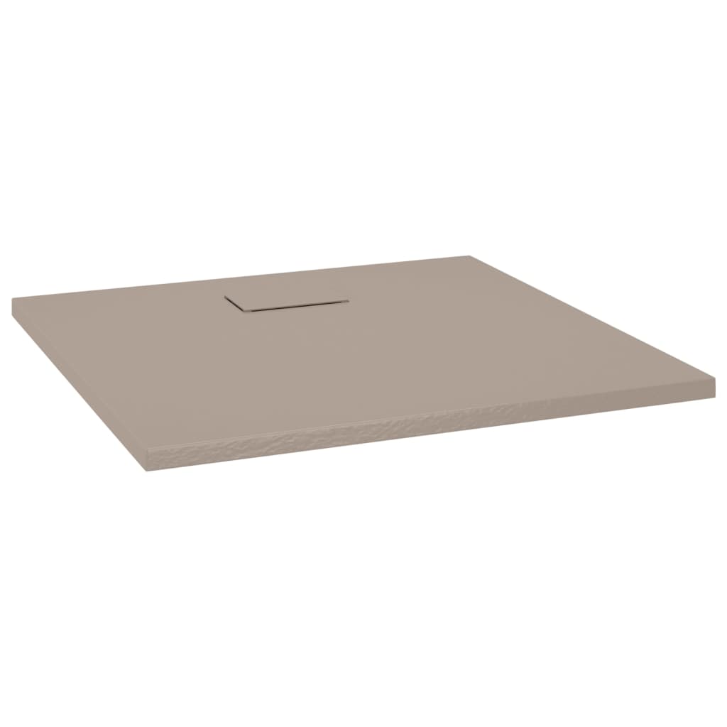 Cadita de dus, vidaXL, Rasina, 90 x 80 x 2,6 cm, Maro deschis