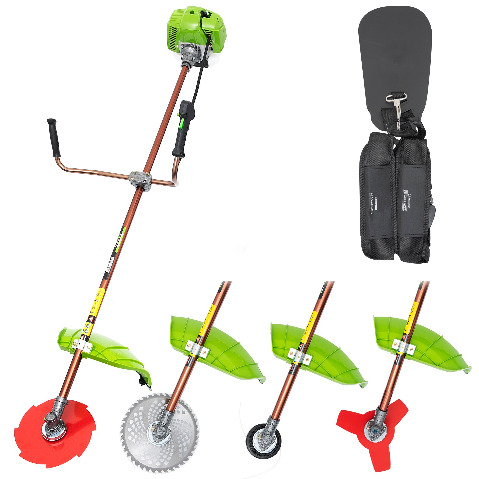 Motocositoare pe benzina Pofesionala Green Garden, 6.1 CP, Mosor, DIsc 3T, Disc 8T, Disc Vidia si Ham Profesional