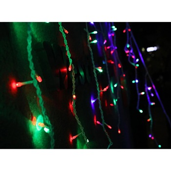 Instalatie Craciun, 5 m, 143 Led-uri ,Franjuri, Rosu / Verde/ Albastru, 8 jocuri de lumini, Transformator cu telecomanda, Interconectabila, Prelungitor 3 m inclus, Fir Transparent, Flippy Instalatie Craciun, 5 m, 143 Led-uri ,Franjuri, Rosu / Verde/ Albastru, 8 jocuri de lumini, Transformator cu telecomanda, Interconectabila, Prelungitor 3 m inclus, Fir Transparent, Flippy