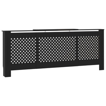Masca de calorifer cu raft, vidaXL, MDF, model perforat, 205 x 20.5 x 82 cm, Negru Masca de calorifer cu raft, vidaXL, MDF, model perforat, 205 x 20.5 x 82 cm, Negru
