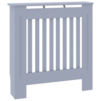 Masca de calorifer, vidaXL, MDF, sipci verticale, 78 x 19 x 81,5 cm, Gri Masca de calorifer, vidaXL, MDF, sipci verticale, 78 x 19 x 81,5 cm, Gri