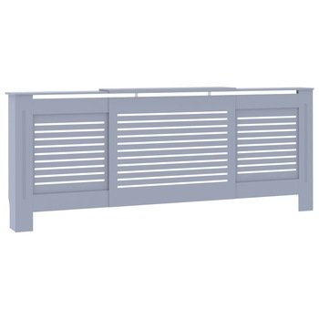 Masca de calorifer cu raft, vidaXL, MDF, sipci orizontale, 205 x 20.5 x 82 cm, Gri Masca de calorifer cu raft, vidaXL, MDF, sipci orizontale, 205 x 20.5 x 82 cm, Gri