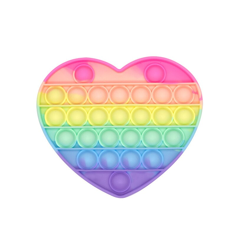 Jucarie interactiva in froma de inima, siliconica antistres, Chigoods, Pop it now, 14,7x12,8x1,5 cm, multicolor