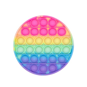 Jucarie interactiva de silicon antistres, Chigoods, Pop it now, 12,5x12,5x1,5cm, rotunda, multicolor Jucarie interactiva de silicon antistres, Chigoods, Pop it now, 12,5x12,5x1,5cm, rotunda, multicolor