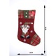 Ciorap Cadouri, cu model Mos Craciun, rosu, marimea 20x30 cm, textil, interior