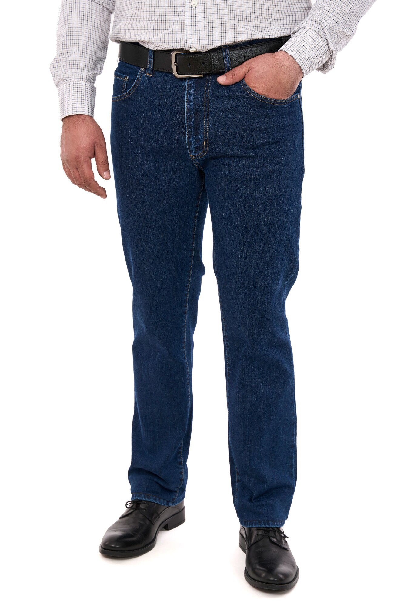 Blugi clasici, Forza stretch, albastru denim, Albastru denim