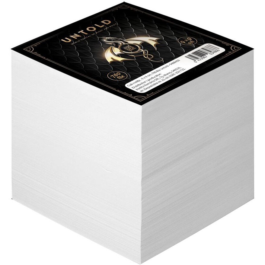 Cub notite Herlitz, dimensiune 9 x 9 cm, 700 file, motiv Untold, alba