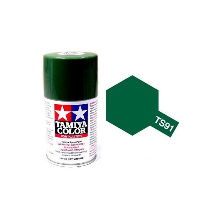Akril festék modellezéshez Tamiya 85091 TS-91 Dark Green JGSDF spray 100ml TAM TS91