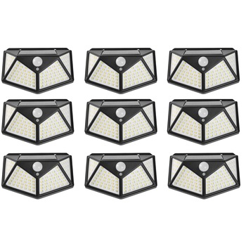 Set 9 lampi cu incarcare solara, cu senzori de amurg, miscare si lumina, 3 trepte de iluminare, 100 x LED, K KATHODE Set 9 lampi cu incarcare solara, cu senzori de amurg, miscare si lumina, 3 trepte de iluminare, 100 x LED, K KATHODE
