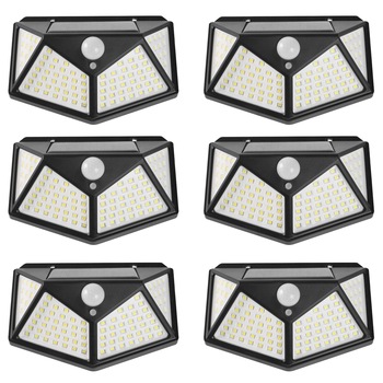 Set 6 lampi cu incarcare solara, cu senzori de amurg, miscare si lumina, 3 trepte de iluminare, 100 x LED, K KATHODE Set 6 lampi cu incarcare solara, cu senzori de amurg, miscare si lumina, 3 trepte de iluminare, 100 x LED, K KATHODE