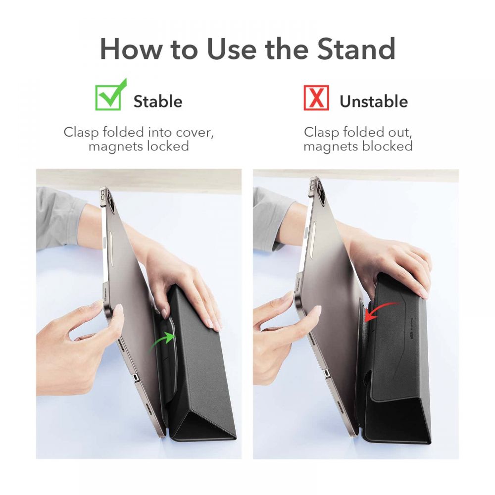Husa ESR Ascend Trifold compatibila cu iPad Pro 11 inch (2021) Black