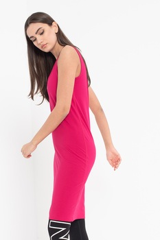 DKNY, Rochie cu logo cu strasuri, pentru fitness, Fucsia DKNY, Rochie cu logo cu strasuri, pentru fitness, Fucsia