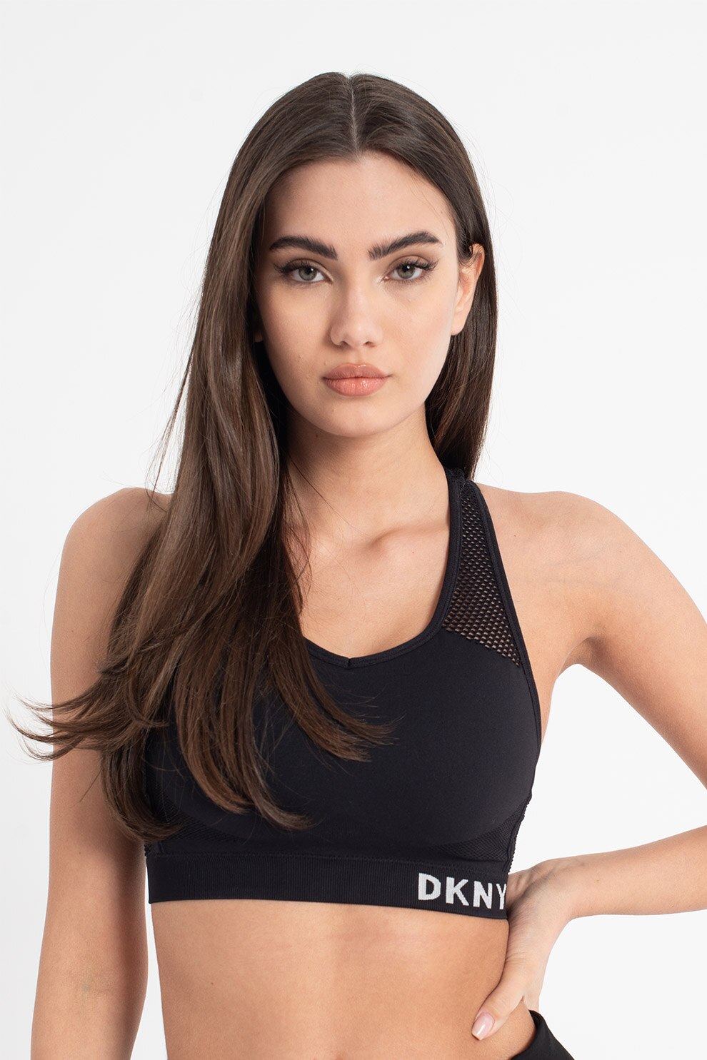 DKNY, Bustiera cu detaliu logo, Negru
