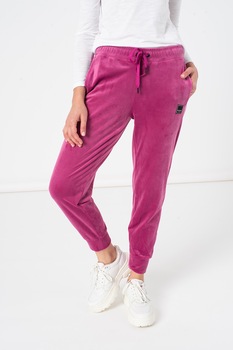 DKNY, Pantaloni sport relaxed fit de catifea, Violet DKNY, Pantaloni sport relaxed fit de catifea, Violet