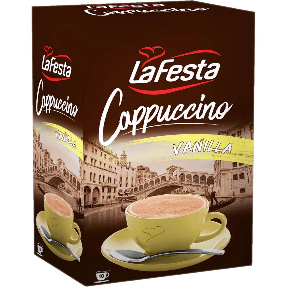 Cutie 10 Plicuri Cappuccino cu Vanilie La Festa, 125 g