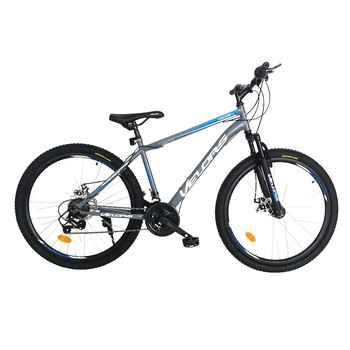Bicicleta MTB cu Frane DISC-fata/spate, Suspensie fata, 18 Viteze, gri/albastru, Mountain Bike Velors Poseidon cu Roti de 26 Bicicleta MTB cu Frane DISC-fata/spate, Suspensie fata, 18 Viteze, gri/albastru, Mountain Bike Velors Poseidon cu Roti de 26
