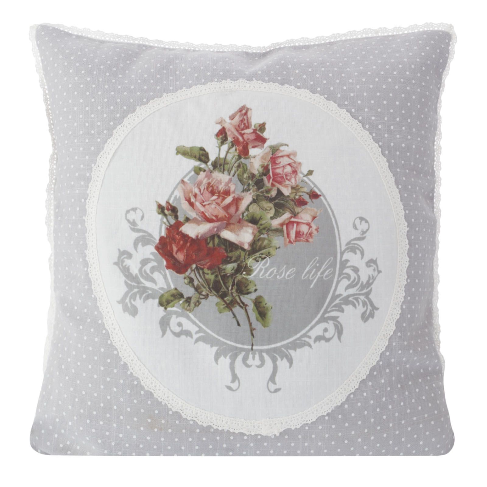 Fata de perna decorativa Eurofirany FAITH 40x40 Gri/Alb