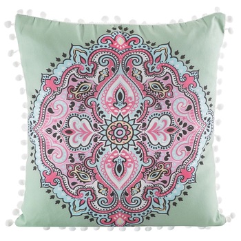 Fata de perna decorativa Eurofirany ASTEC 40x40 Verde/Roz Fata de perna decorativa Eurofirany ASTEC 40x40 Verde/Roz