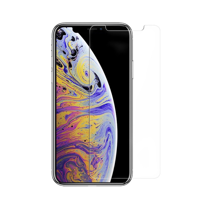 Protector de sticla pentru iPhone XS Max, sticla securizata, transparenta