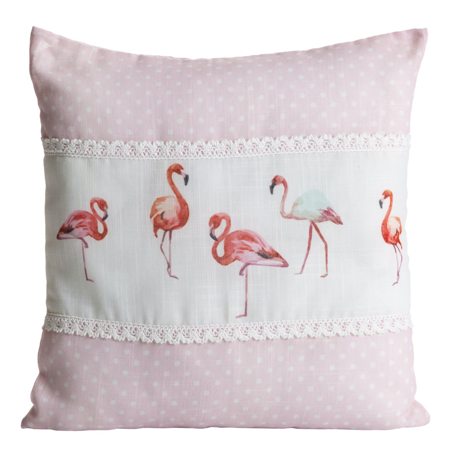 Fata de perna decorativa Eurofirany FLAMINGO 40x40 Roz/Alb