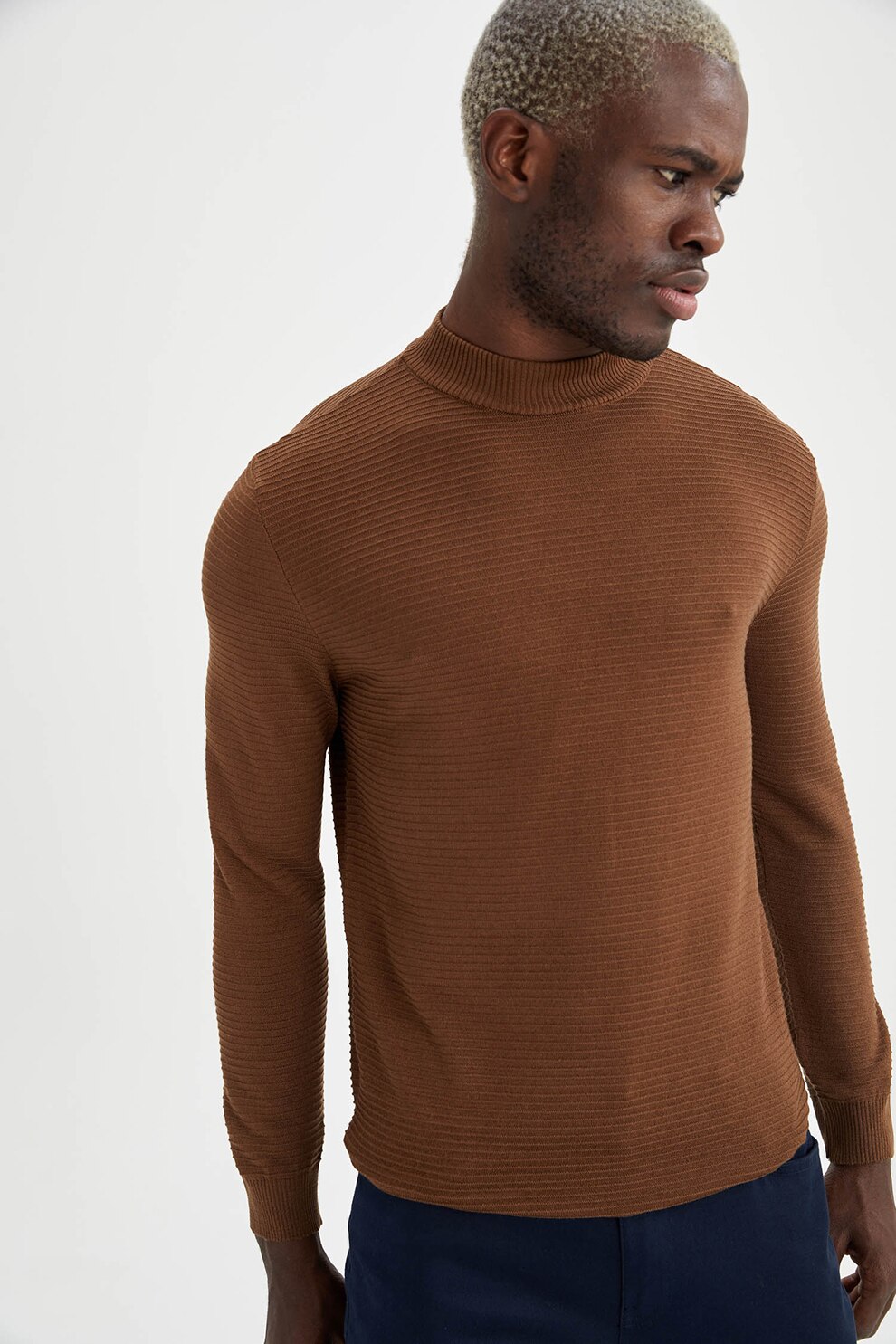 DeFacto, Pulover regular fit cu aspect striat, Scortisoara