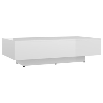 Masuta de cafea vidaXL, PAL, 115 x 60 x 31 cm, Alb extralucios Masuta de cafea vidaXL, PAL, 115 x 60 x 31 cm, Alb extralucios