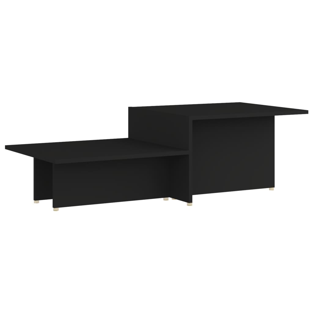 Masuta de cafea cu 2 blaturi inaltime diferita, vidaXL, PAL, 111,5 x 50 x 33 cm, Negru