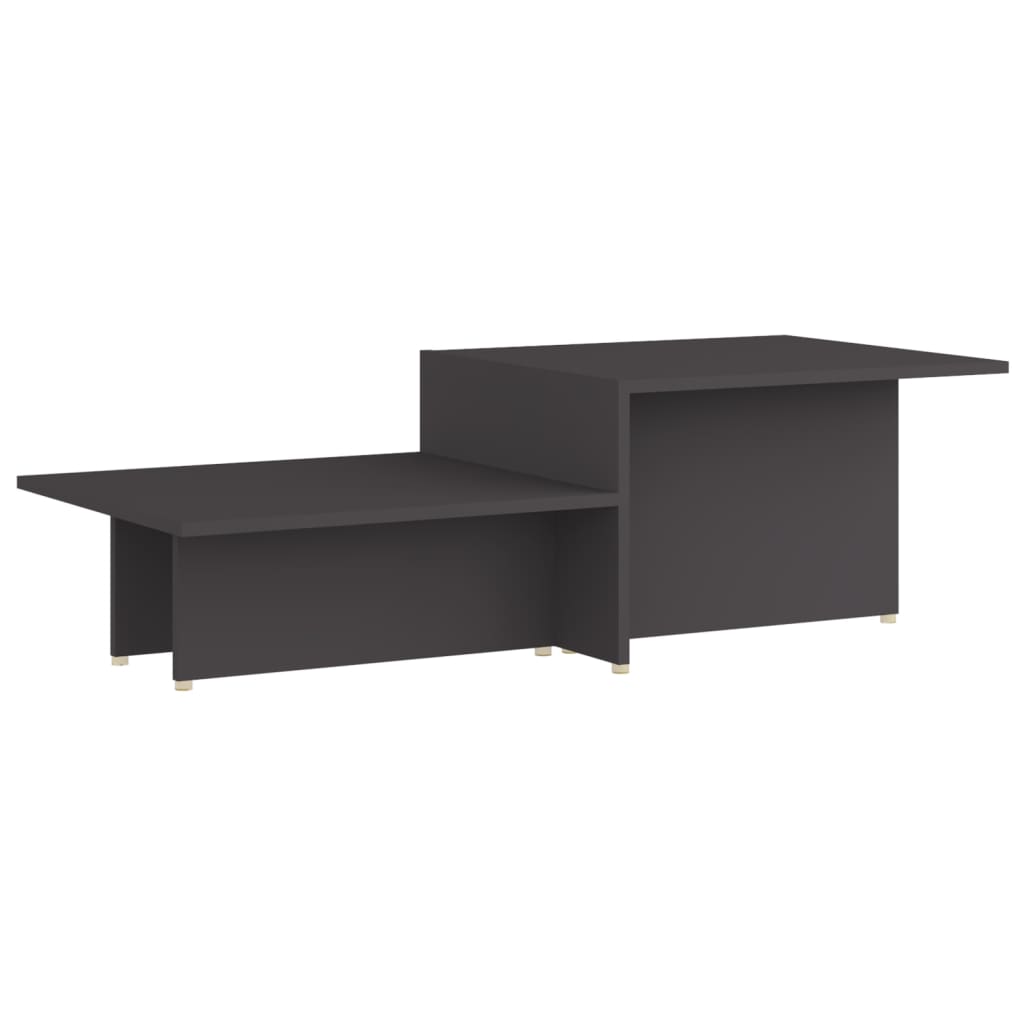 Masuta de cafea cu 2 blaturi inaltime diferita, vidaXL, PAL, 111,5 x 50 x 33 cm, Gri