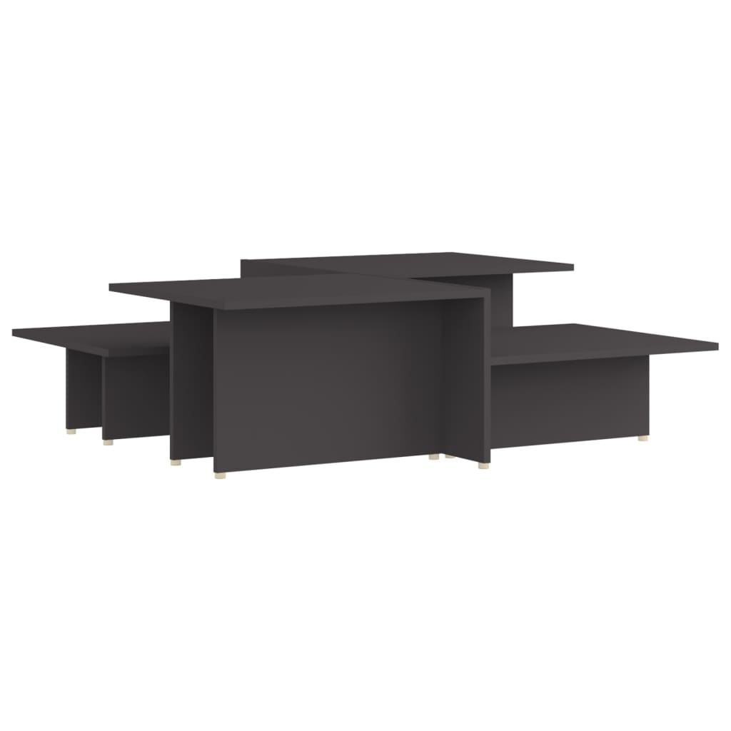 Set de 2 masute de cafea cu 2 blaturi inaltime diferita, vidaXL, PAL, 111,5 x 50 x 33 cm, Gri