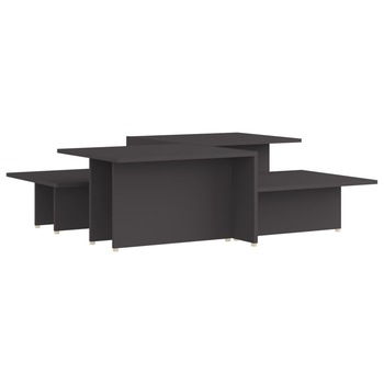 Set de 2 masute de cafea cu 2 blaturi inaltime diferita, vidaXL, PAL, 111,5 x 50 x 33 cm, Gri Set de 2 masute de cafea cu 2 blaturi inaltime diferita, vidaXL, PAL, 111,5 x 50 x 33 cm, Gri