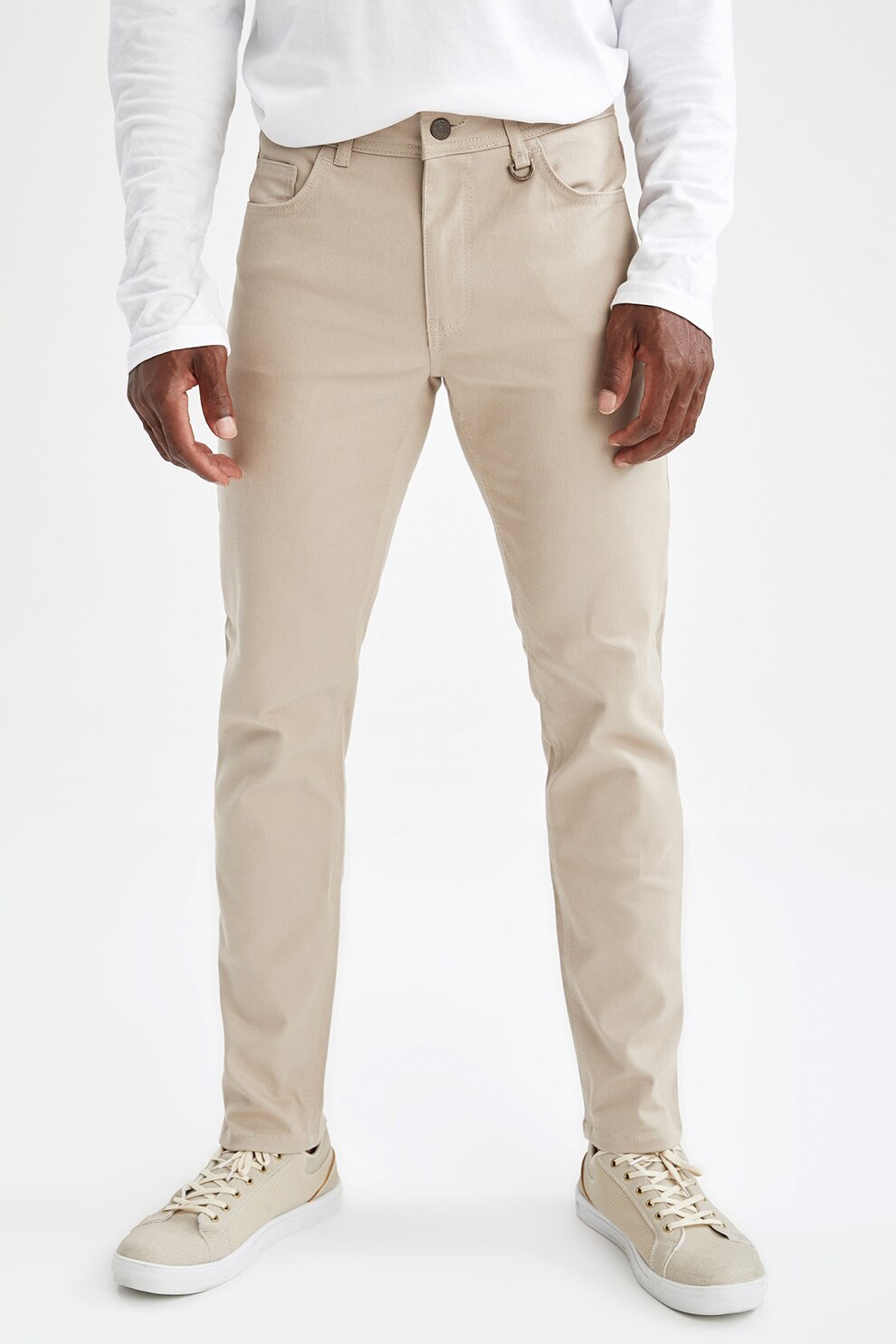 DeFacto, Pantaloni extra slim fit, Bej deschis