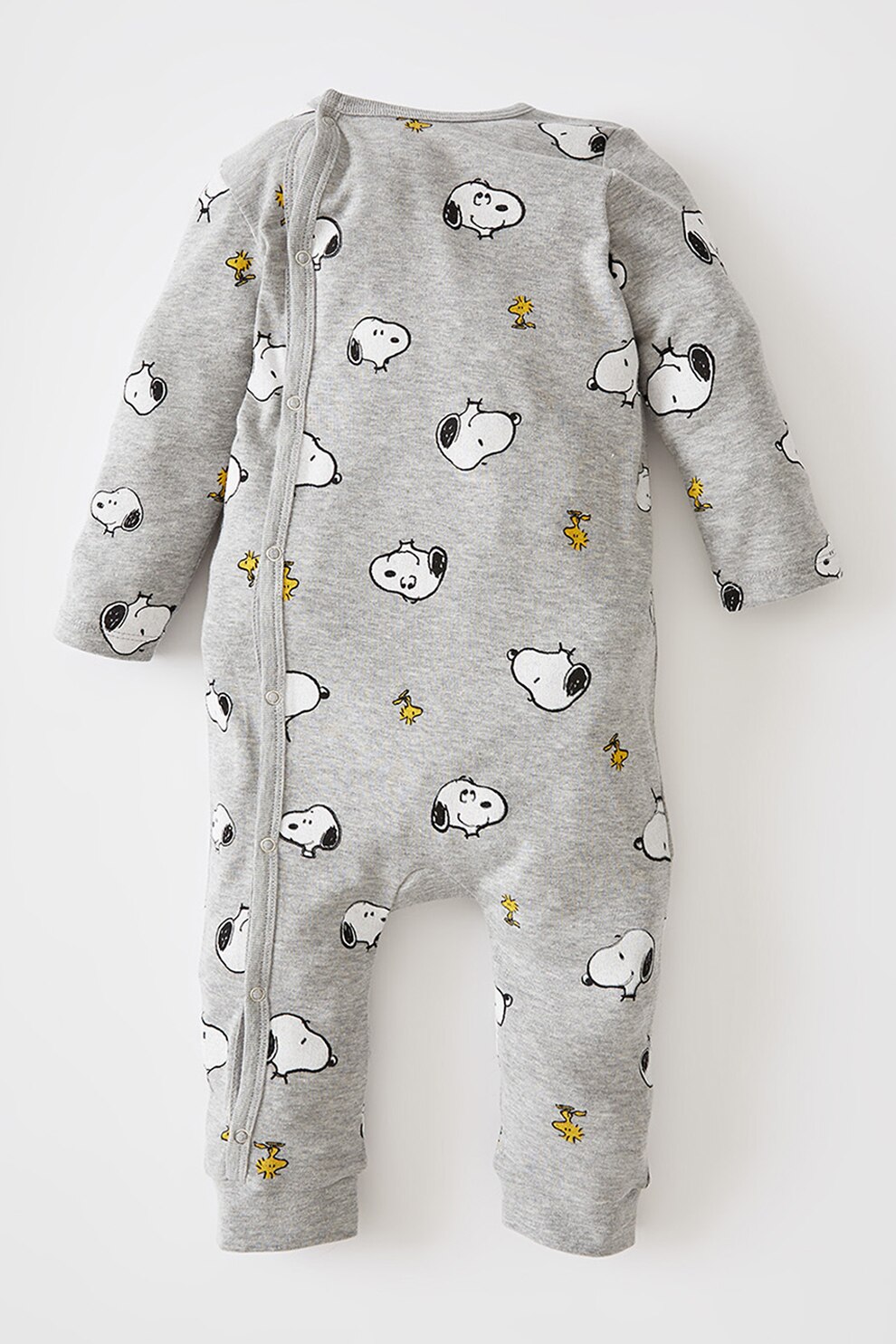 DeFacto, Salopeta din amestec de bumbac cu imprimeu cu desene, Gri melange/Alb/Negru