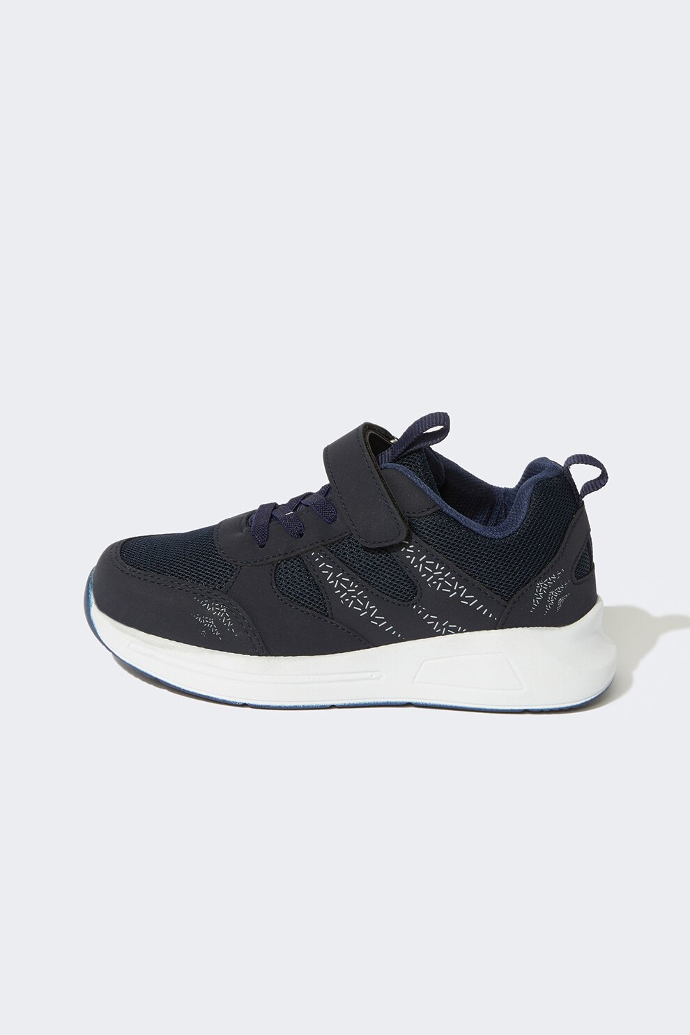 DeFacto, Pantofi sport cu insertii de material textil, Bleumarin/ Bleumarin inchis