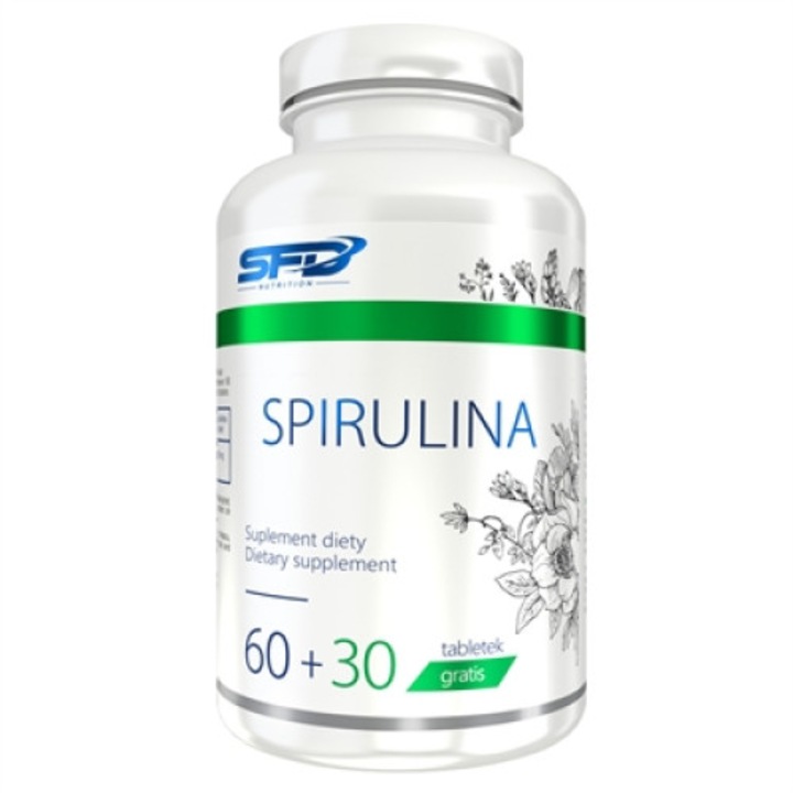 Хранителна добавка спирулина, 500 mg, 90 капсули (90 дози)