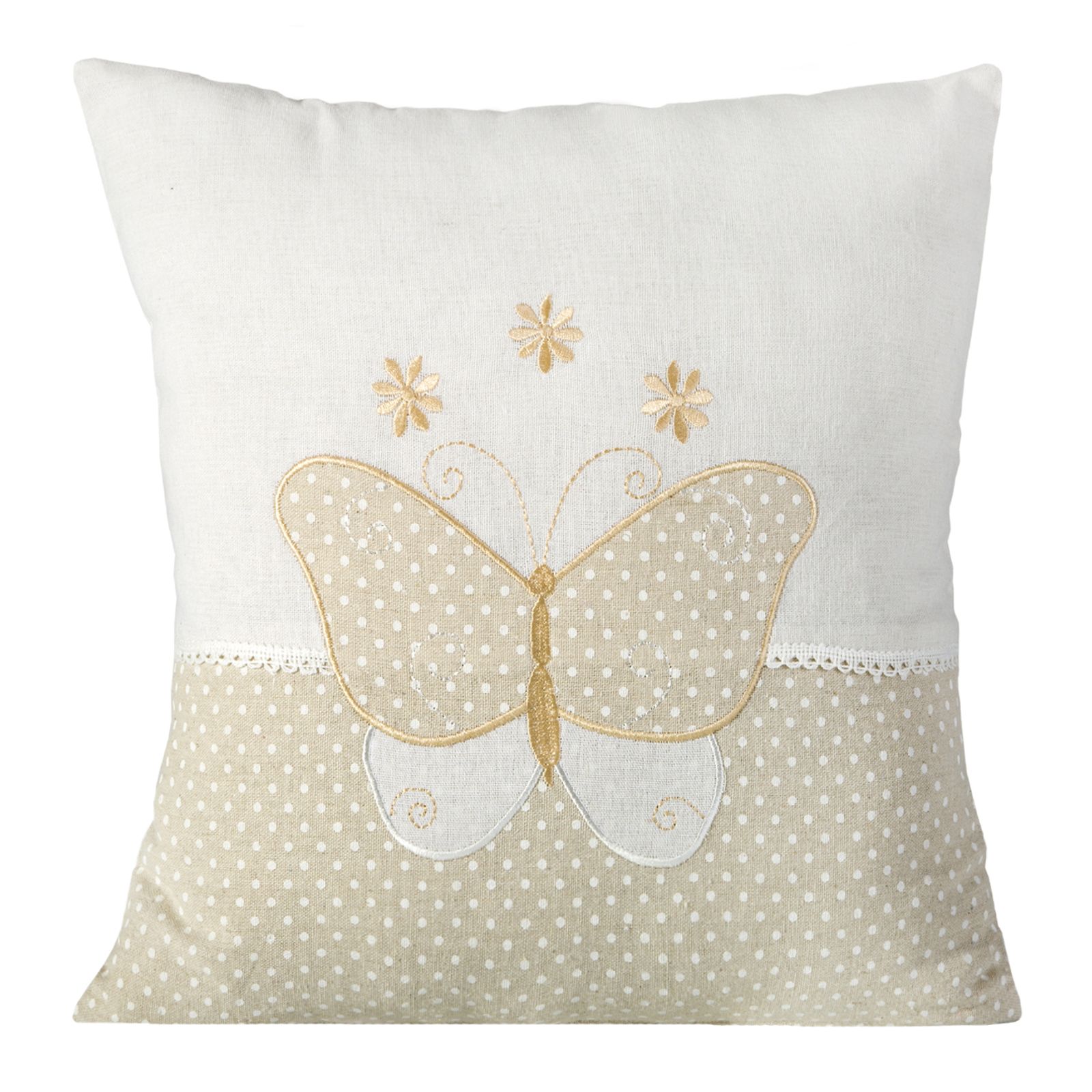Fata de perna decorativa Design91 ZURI 40x40 Crem/Alb