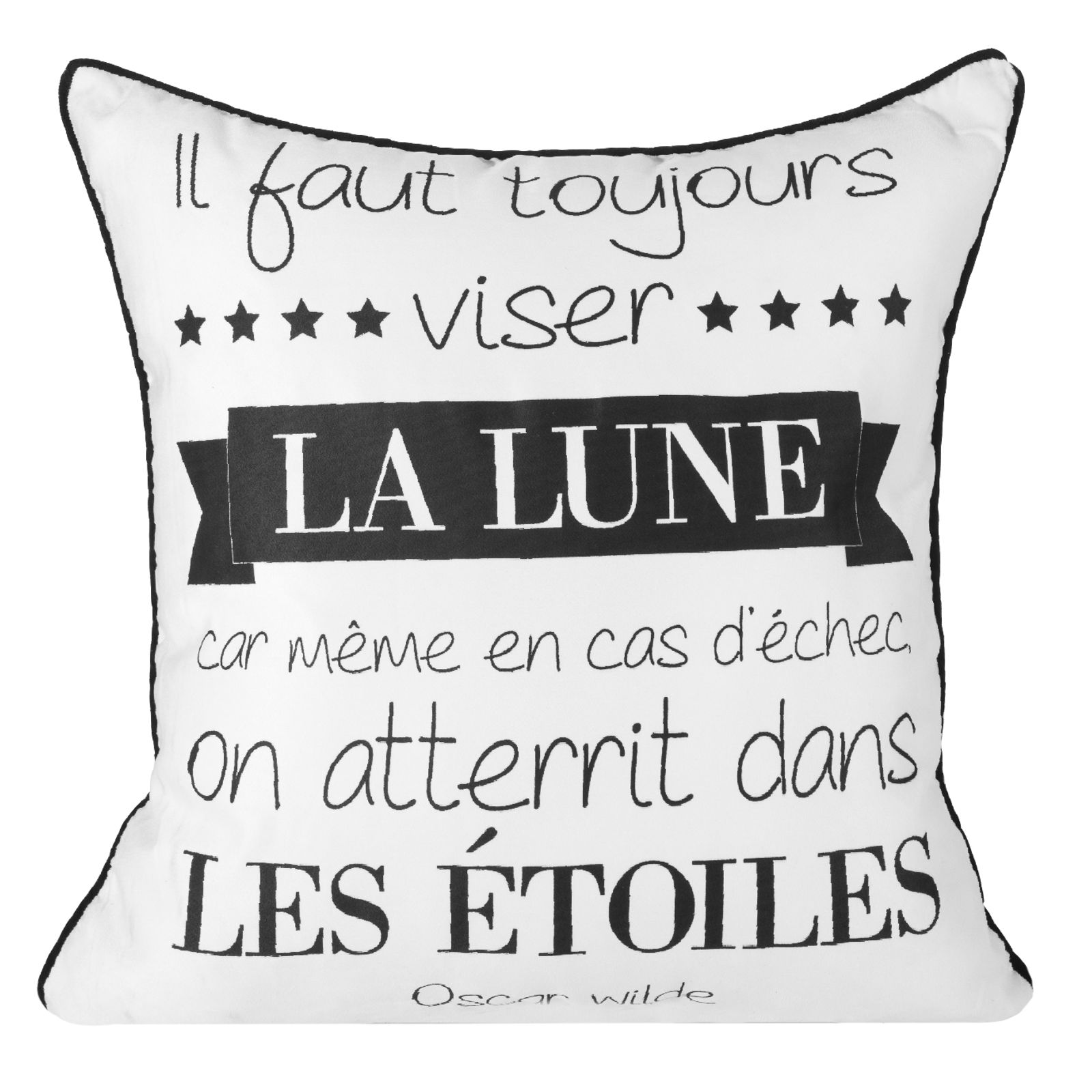 Fata de perna decorativa Eurofirany CARINE 40x40 Alb/Negru