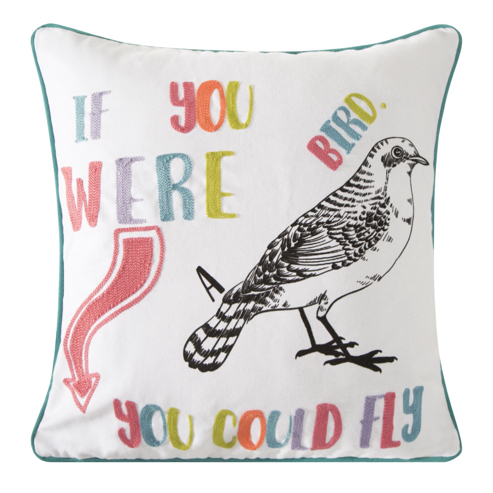 Fata de perna decorativa Eurofirany RENEE 45x45 Alb/Multicolor 1