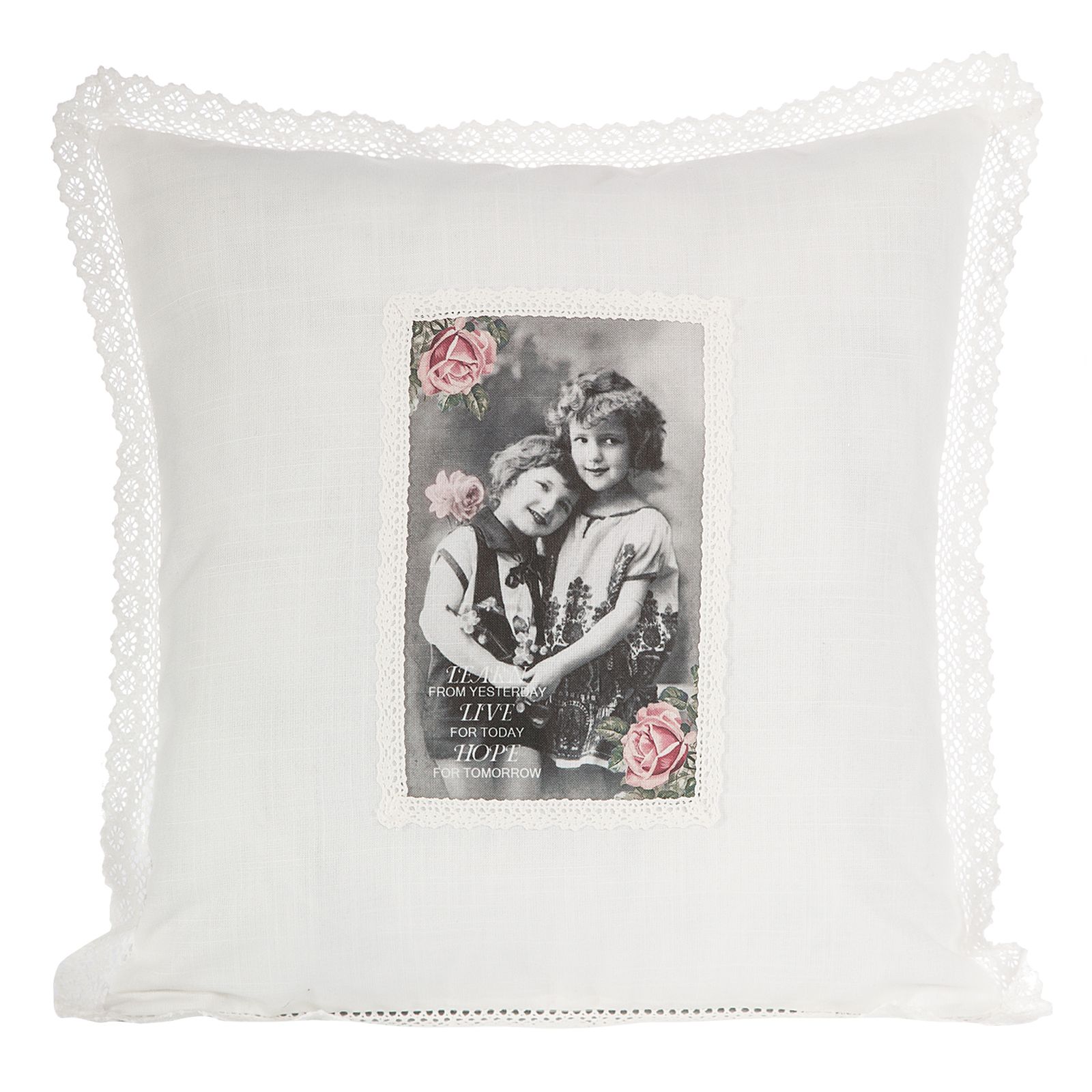 Fata de perna decorativa Eurofirany MADDIE 45x45 Alb/ Negru