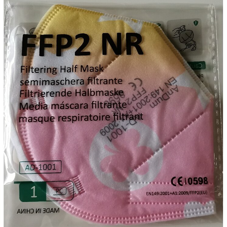 Masca Roz Masca Roz FFP2, model AD-1001, 5 straturi, Conforma cu CE, ambalata ...