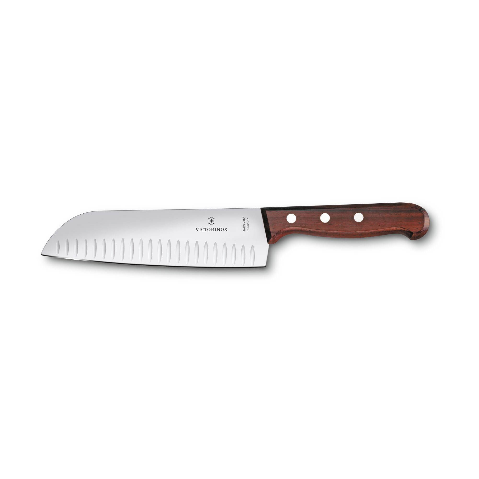 Cutit santoku Victorinox, lama 17 cm cu caneluri, maner lemn