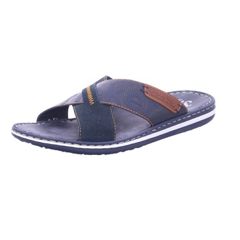 Papuci barbati Rieker 21098-14, Material sintetic, Albastru Papuci barbati Rieker 21098-14, Material sintetic, Albastru