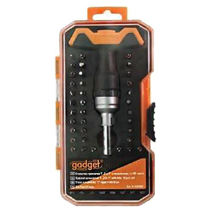 Ratchet csavarhúzó készlet, 2 "1" bit fogantyú bitekkel, 61 db, Gadget, 225206