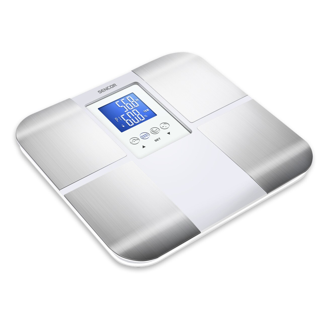 Cantar fitness de baie Sencor SBS 6015WH, 180 kg, 100 g, Alb/Argintiu