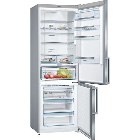 Combina Frigorifica Bosch KGN49AIEQ, 438l, H 203 cm, NoFrost, Home Connect, Clasa E, Argintiu